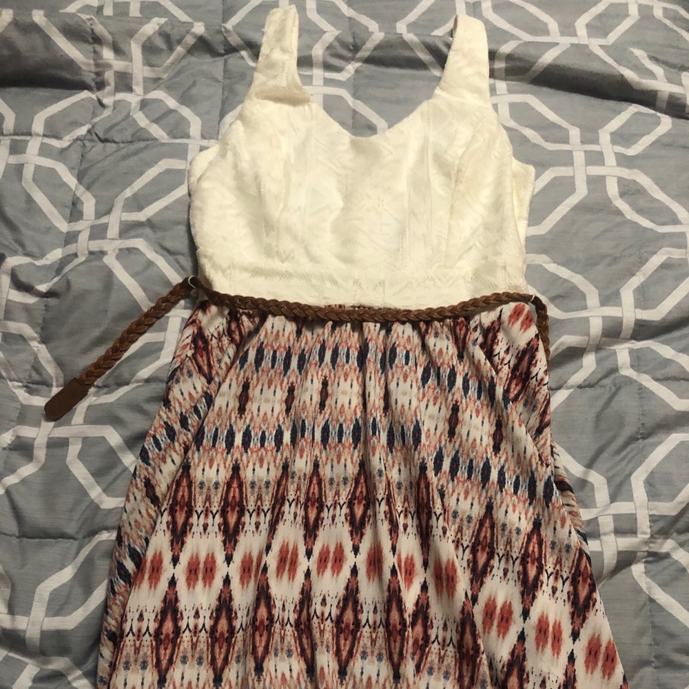 White and patterned dress